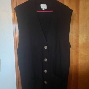 Black V-Neck Knit Sweater